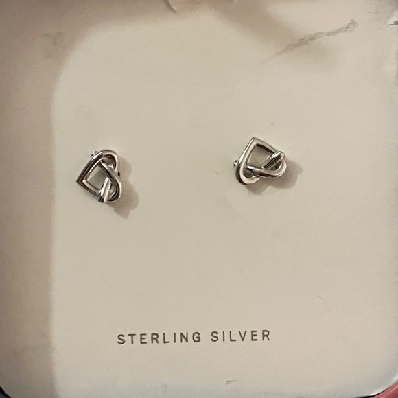 Sterling Silver Heart Earrings - Picture 1 of 5